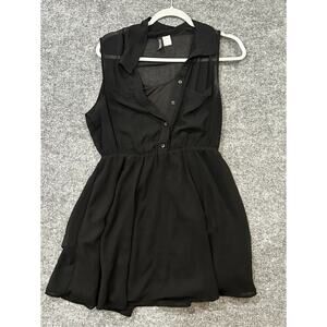 Divided Womens 10 Black Mini Dress Button Back